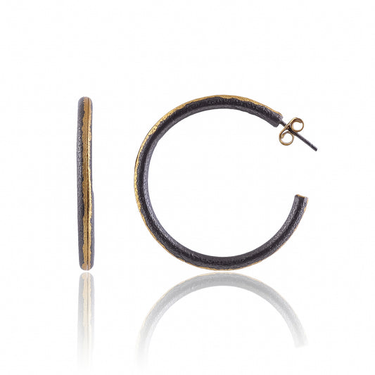 Buy Handmade Silver Gold Black Plated Hoop