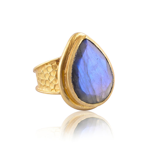 Buy Handmade Silver Gold Plated Labradorite Ring