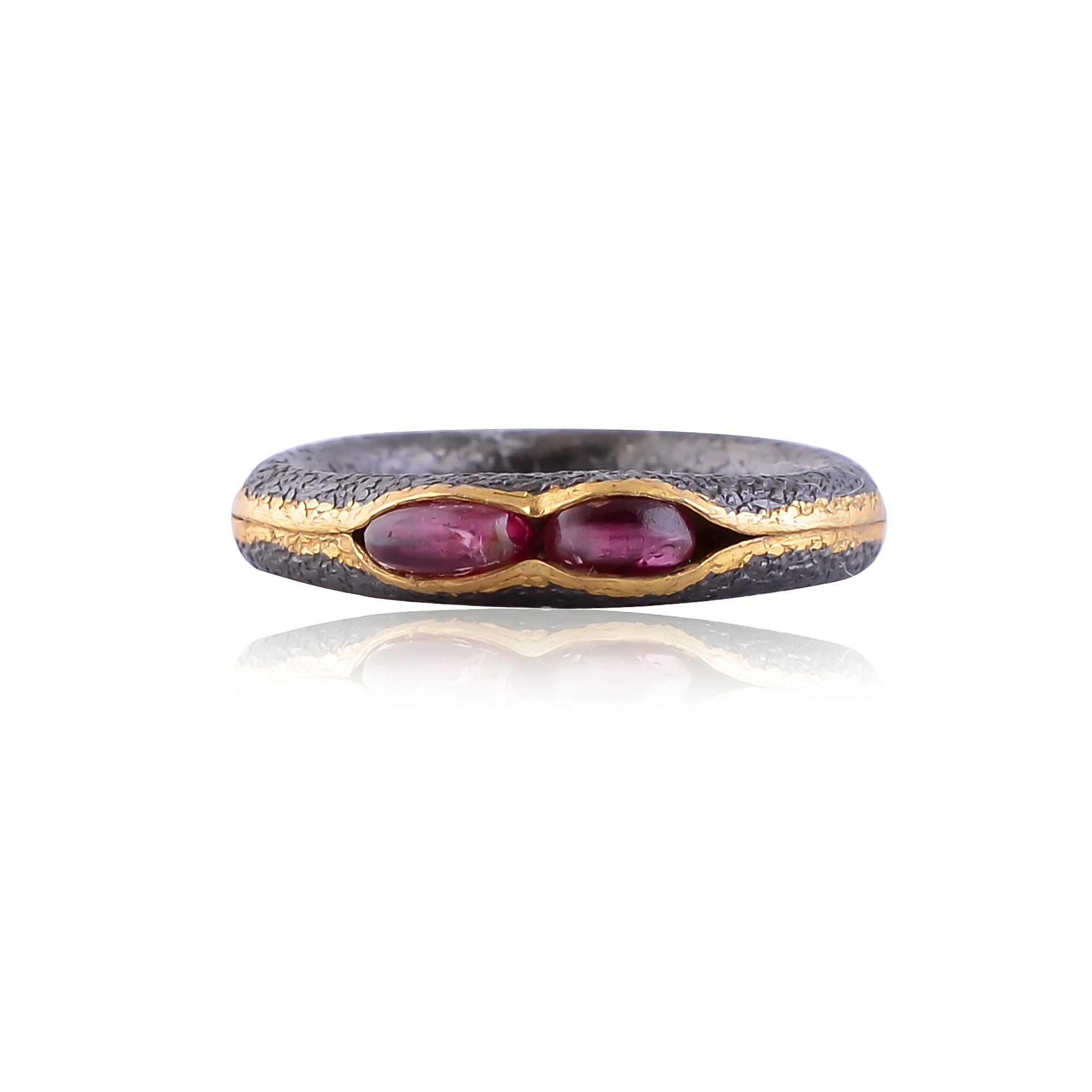 Buy Handmade Silver Gold Black Plated Pink Tourmaline Ring
