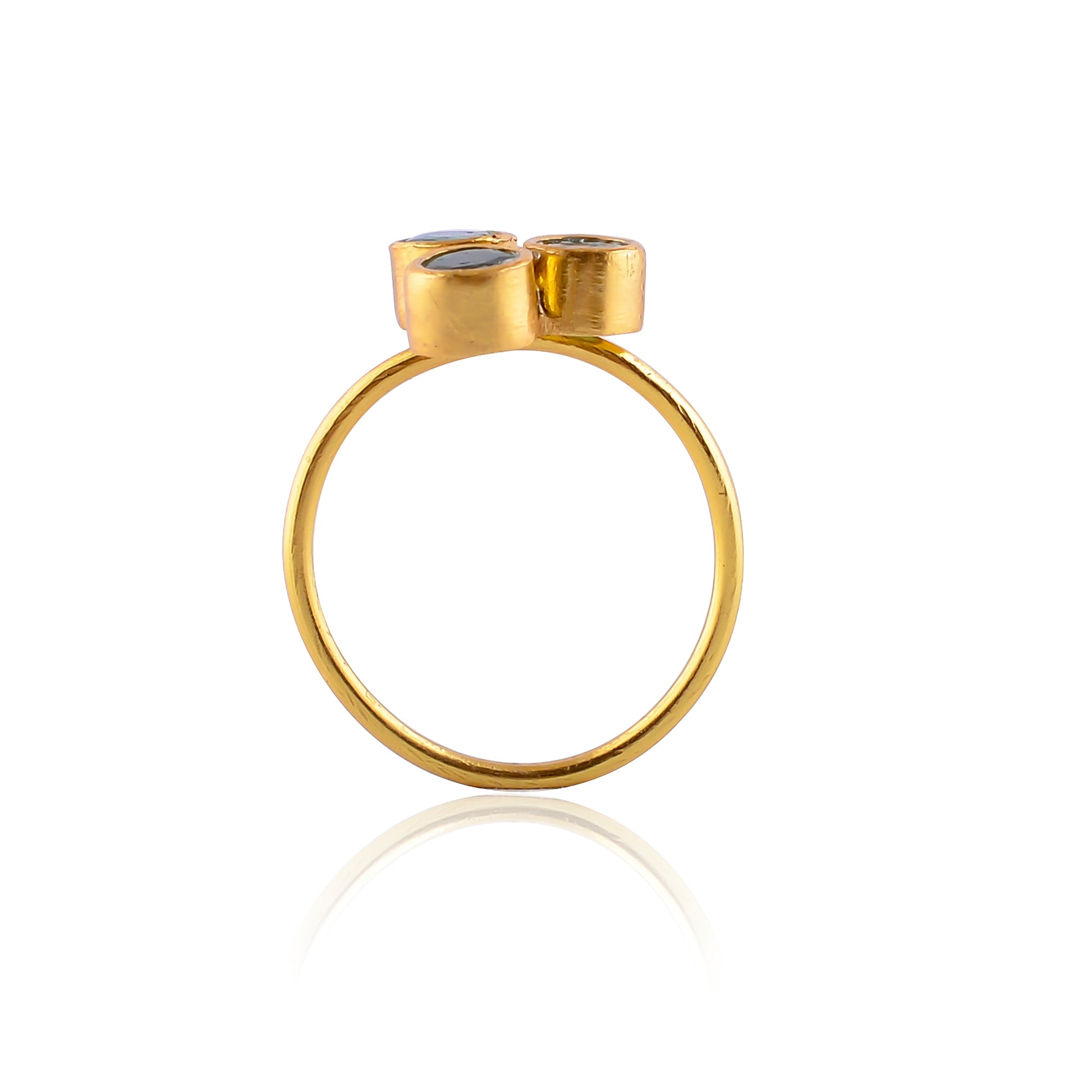 Buy Indian Handcrafted Silver Gold Plated Emerald Ring