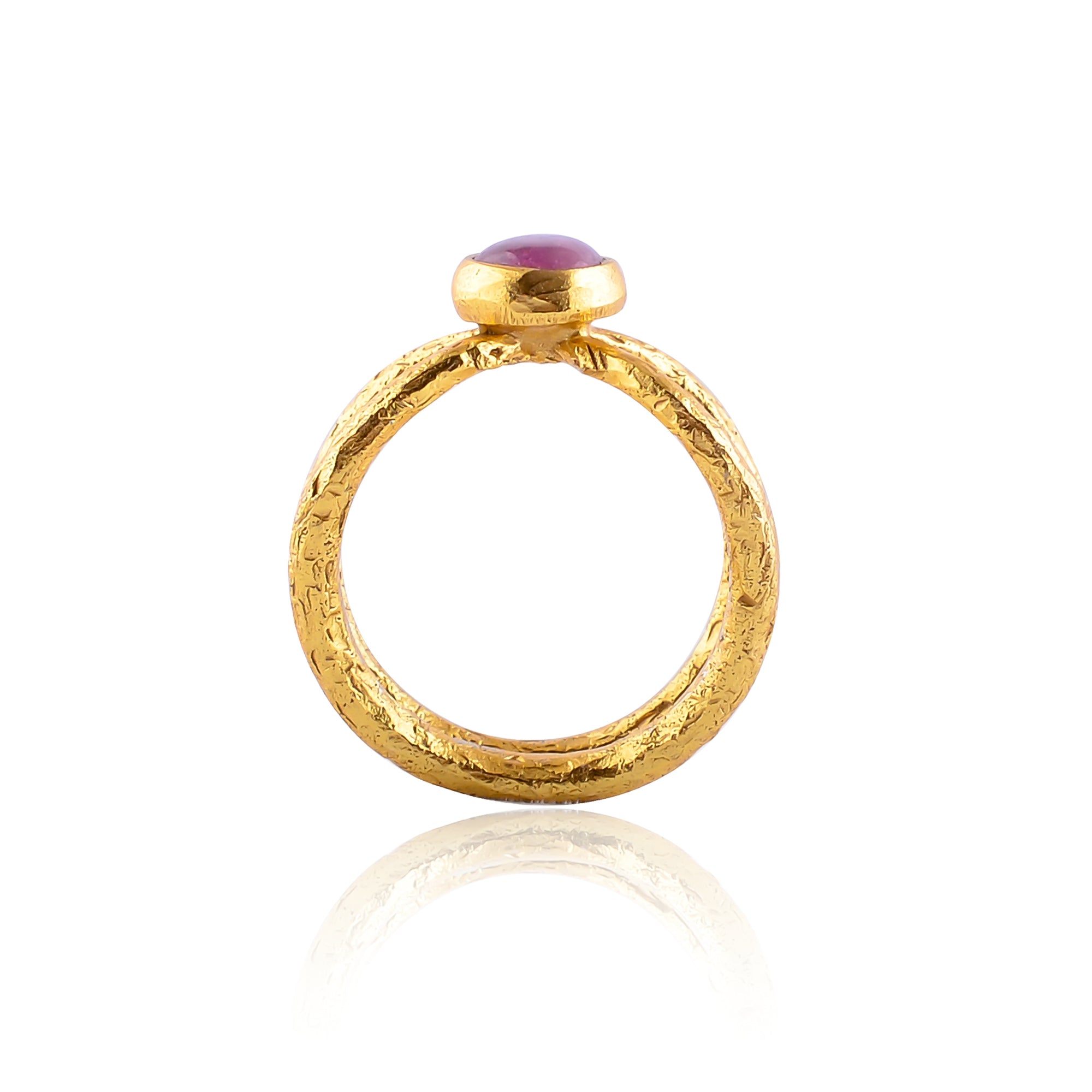 Buy Handcrafted Silver Gold Plated Ruby Ring