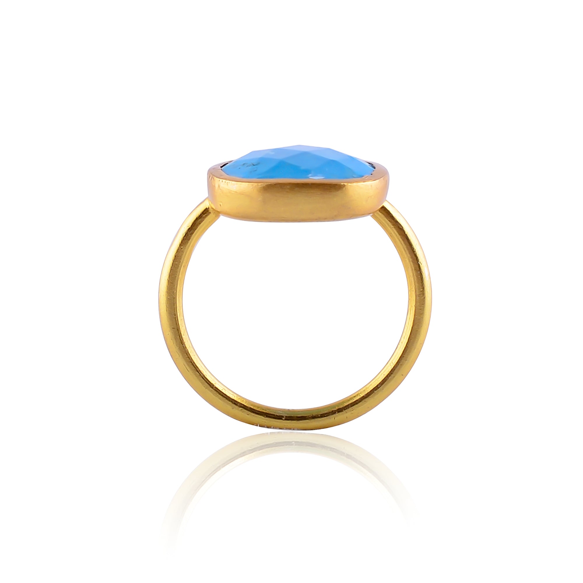 Buy Handcrafted Silver Gold Plated Turquoise Ring