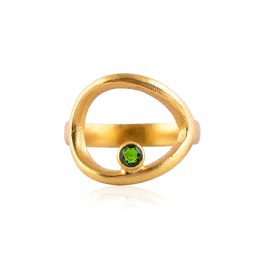 Buy Handmade Silver Gold Plated Tourmaline Ring