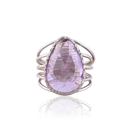 Buy Buy Designer Handmade Silver Amethyst Ring