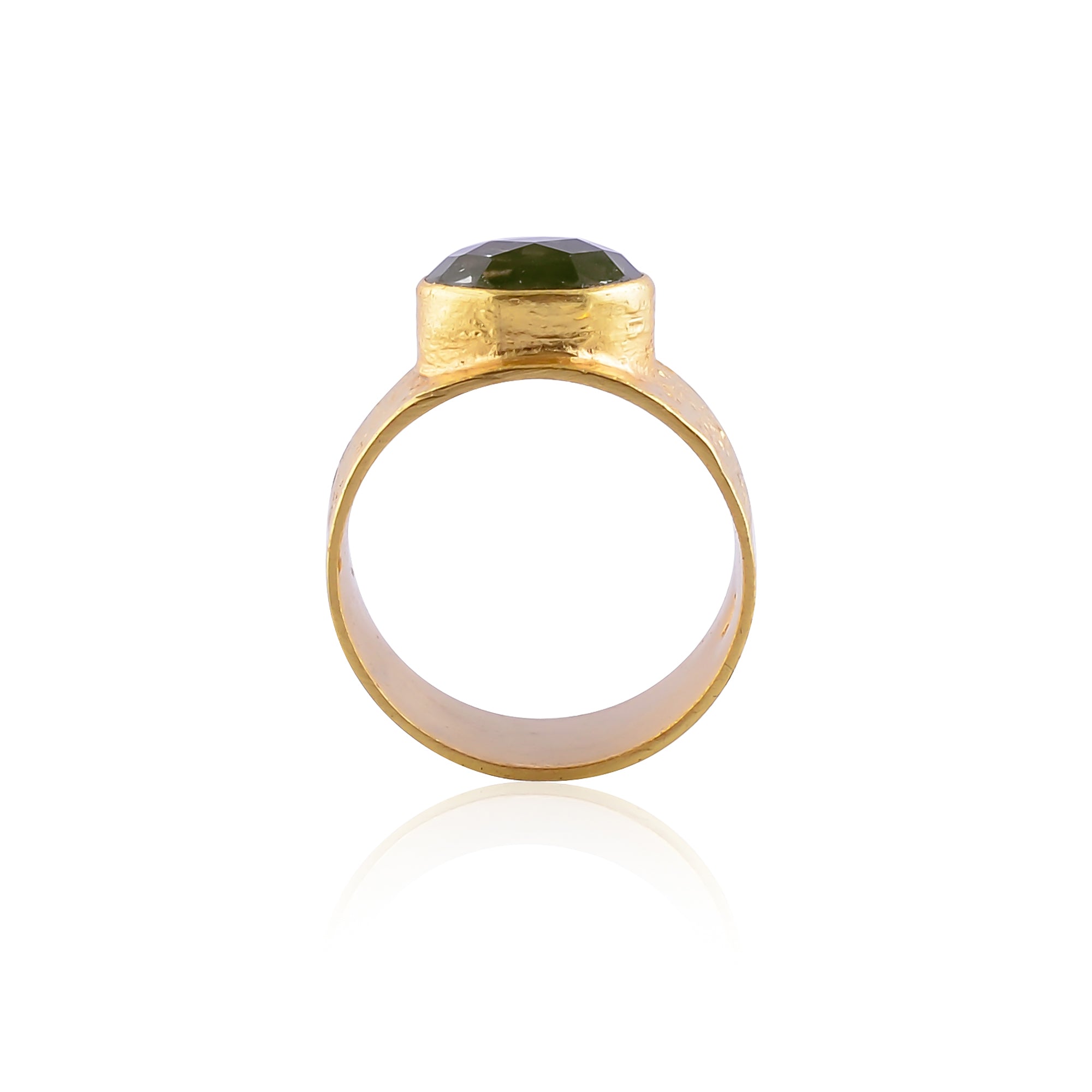 buy Handmade Silver Gold Plated Green Amethyst Ring