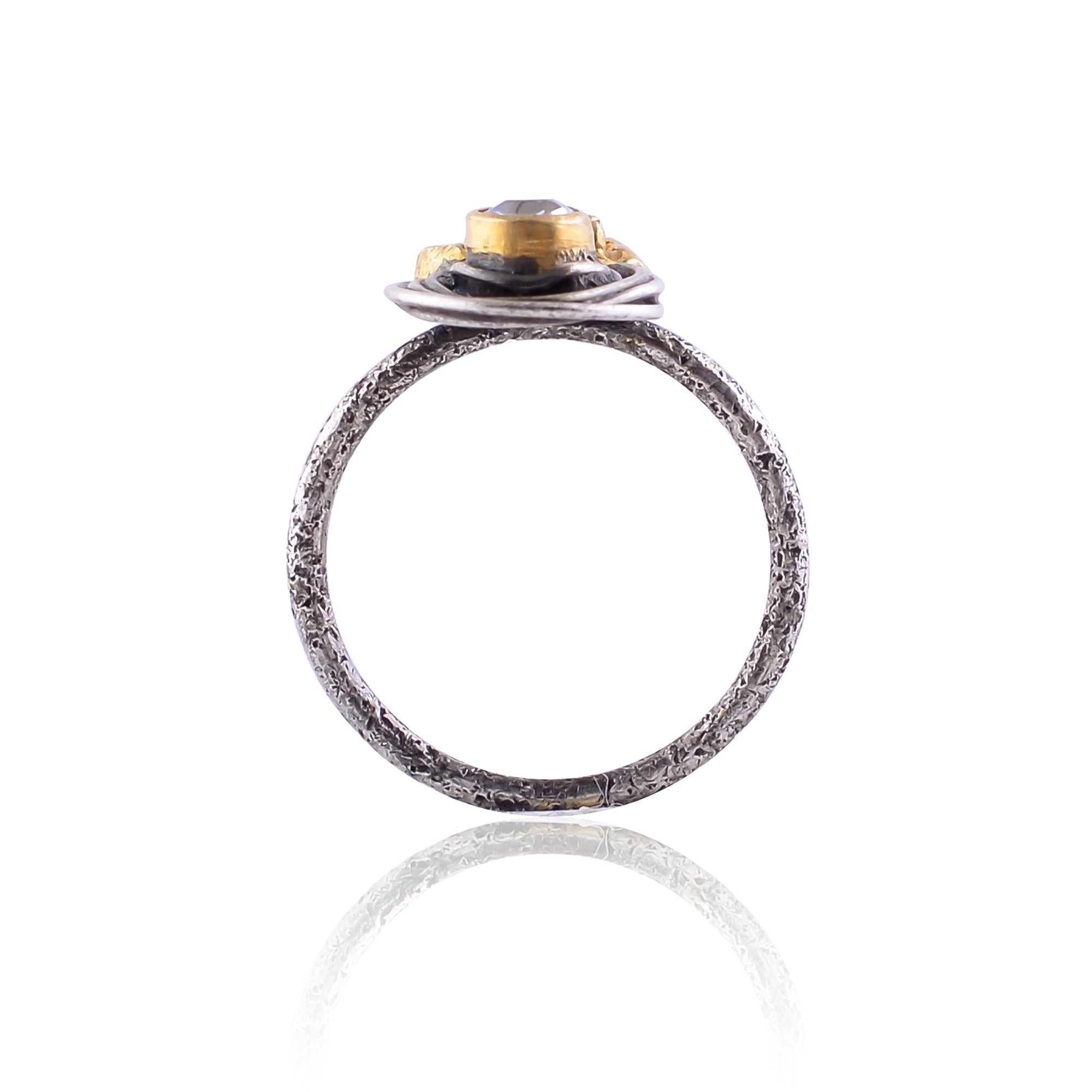 Buy Handmade Silver Gold Black Plated Blue Topaz/tourmaline Ring