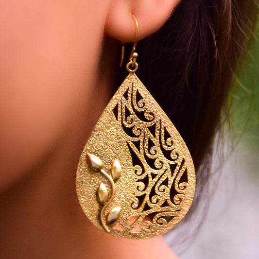 Buy Handmade Silver Gold Plated Aari Cut Earring