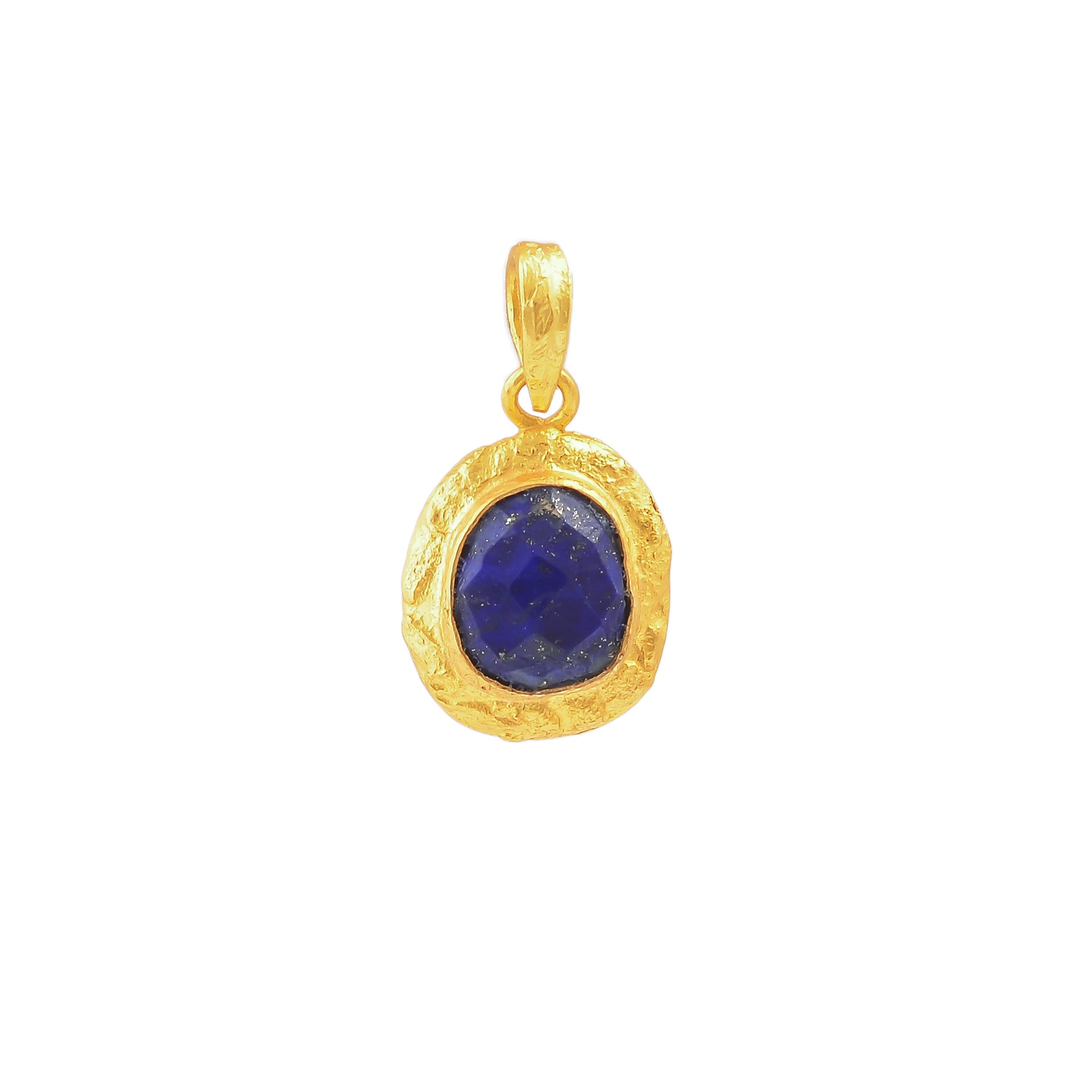 Buy Indian Handcrafted Silver Gold Plated Lapis Pendant