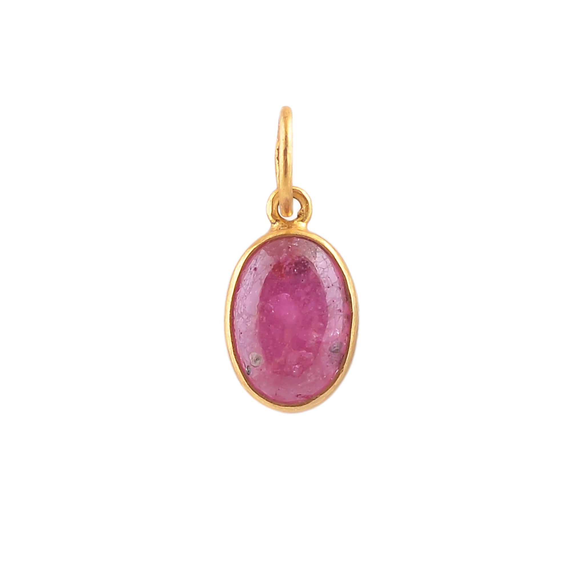 Silver Gold Plated Ruby Pendant