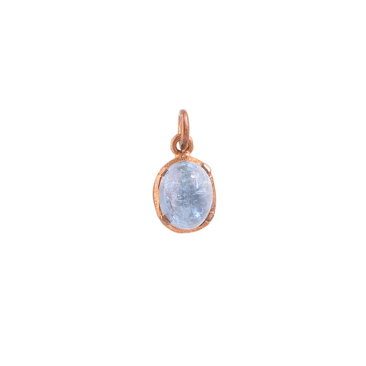 Silver Pink Plated Aquamarine Pendant