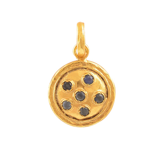 Buy Indian Handmade Silver Gold Plated Iolite Pendant