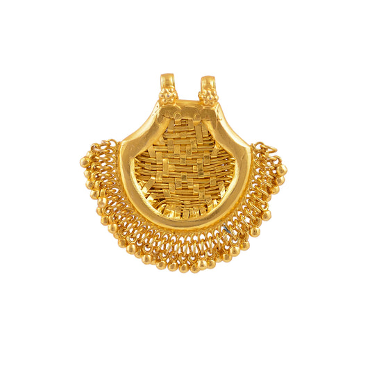 Silver Gold Plated Wovem mesh pendant