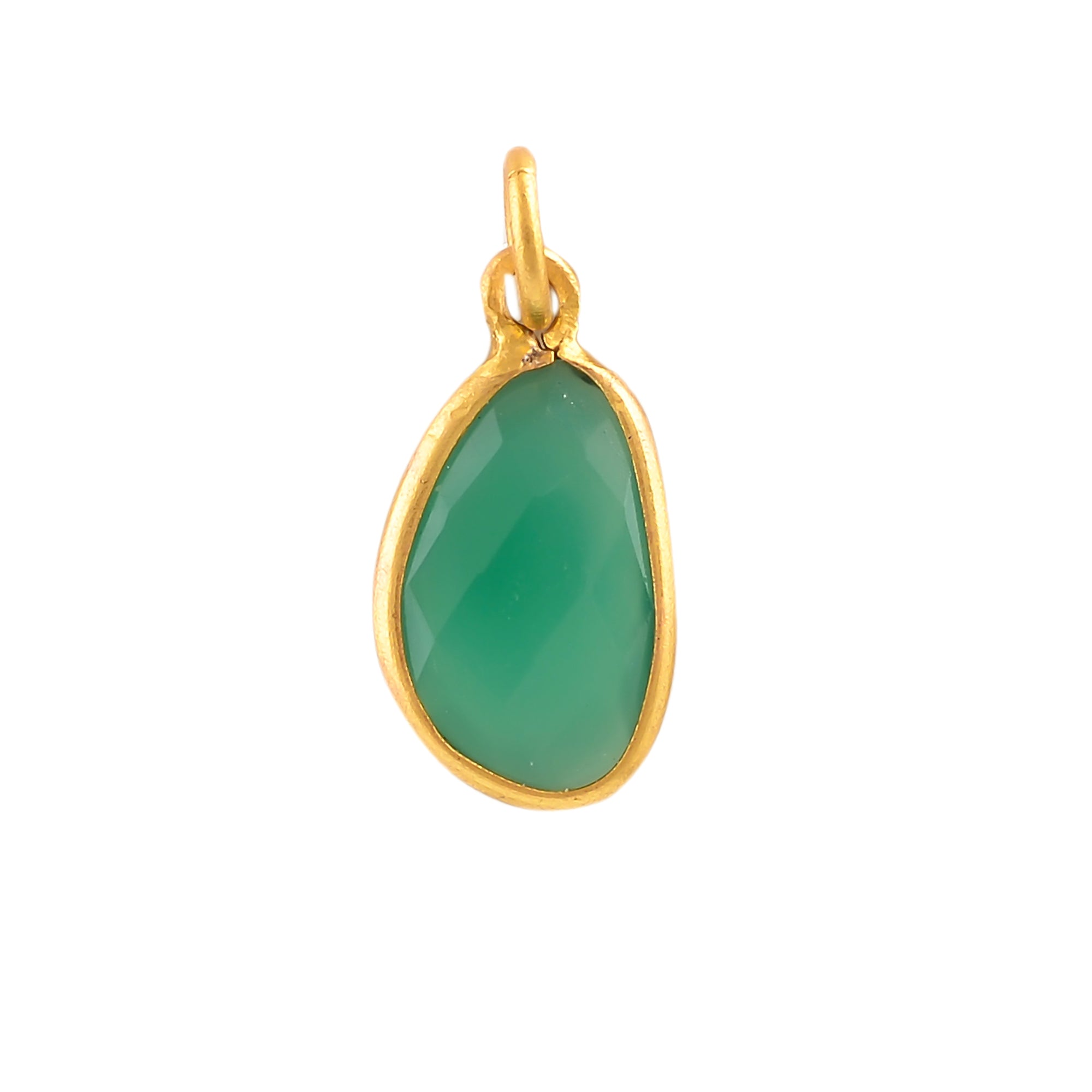 Buy Indian Handmade Silver Gold Plated Green Onyx Pendant