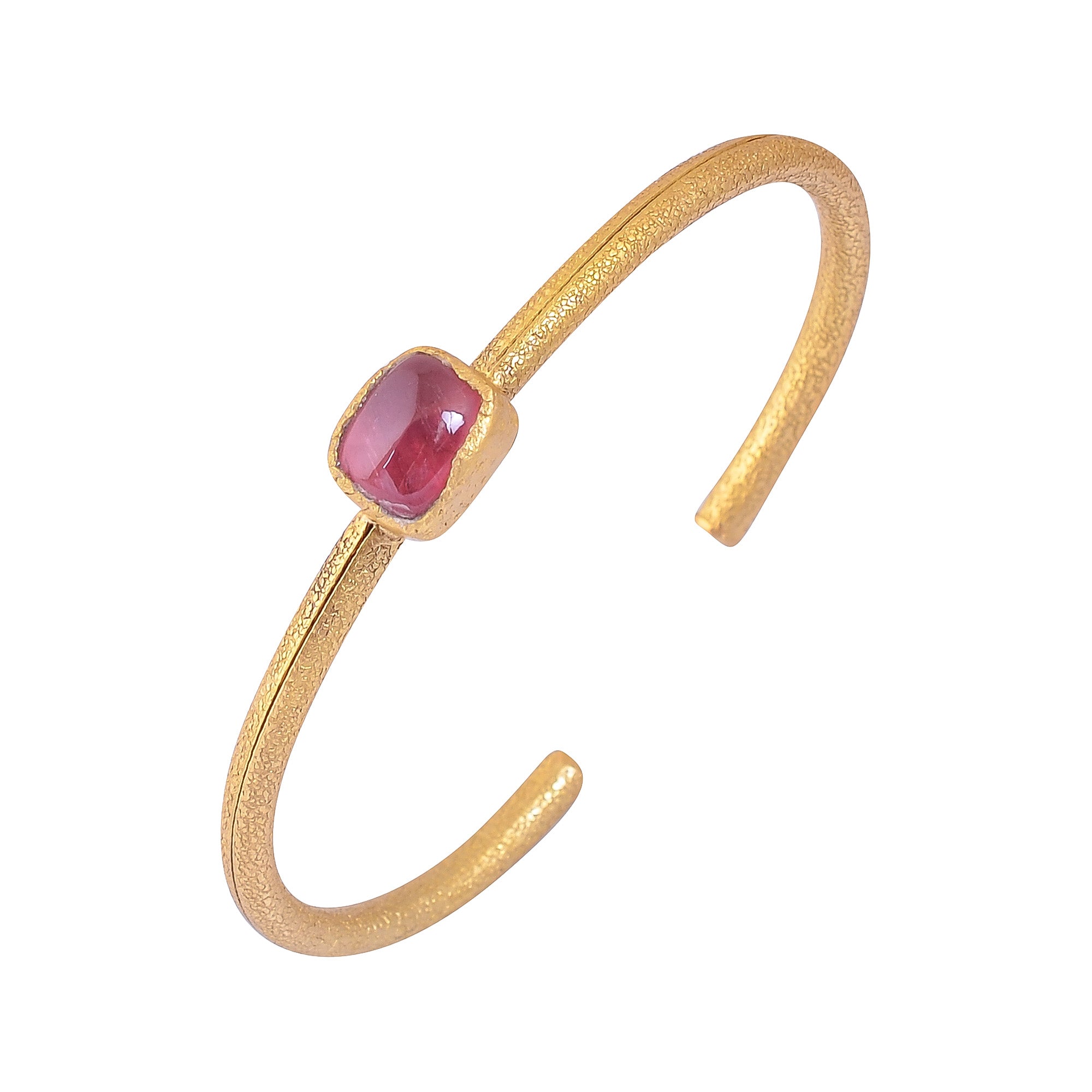 Buy Indian Handcrafted Silver Gold Plated Pink Tourmaline Cuff