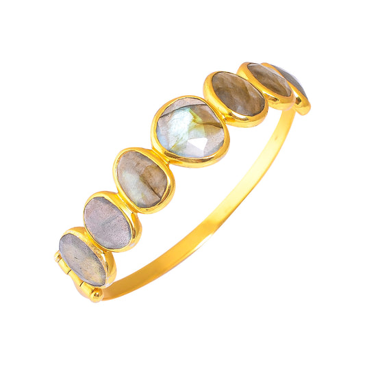 Buy Luxury Handmade Silver Gold Plated Labradorite Cuff