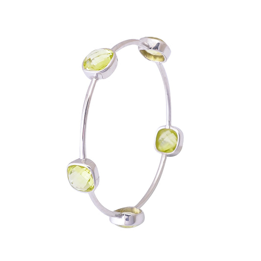 Buy Luxury Handmade Silver Lemon Cushion Cut Bangle